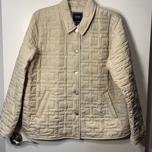 IZOD outerwear jacket SZ PXL neutral beige 2front pockets /5!snap closure.